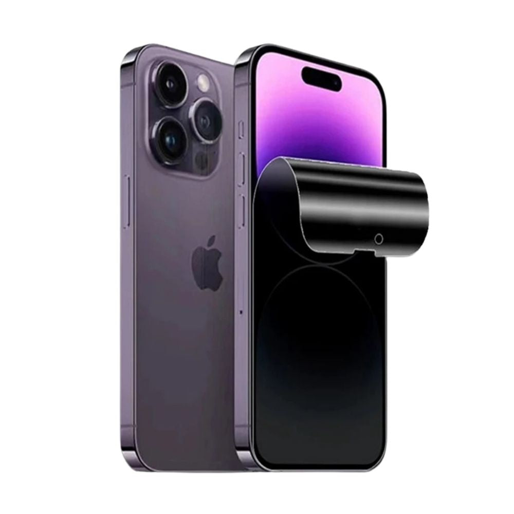 Minimalist iPhone Privacy Hydrogel Screen Protector, HD Clear Anti-Spy Soft Film with Anti-Fingerprint, Scratch & Shatter Resistance