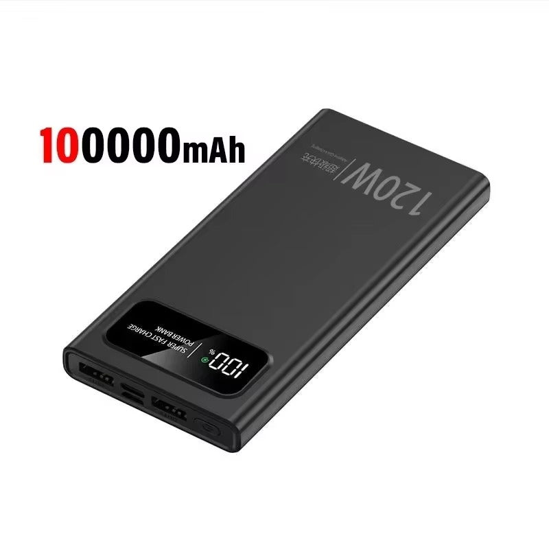 Premium 120W Fast Charging 200000mAh Portable Power Bank with LED Display, Flashlight & Two-Way Quick Charge