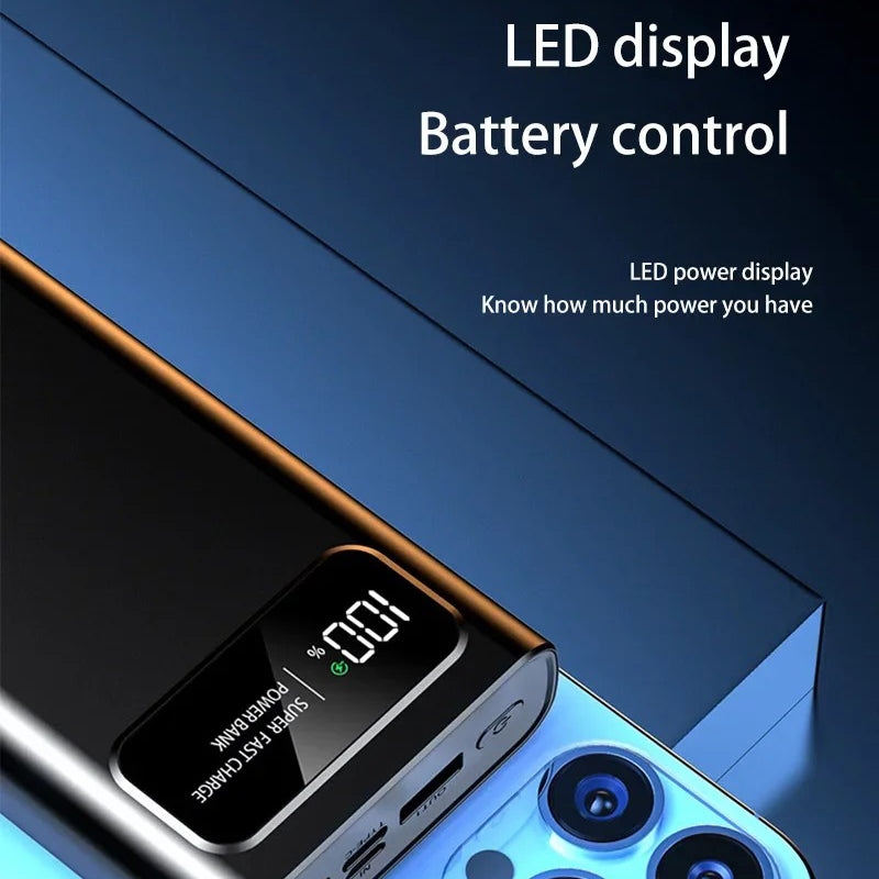 Premium 120W Fast Charging 200000mAh Portable Power Bank with LED Display, Flashlight & Two-Way Quick Charge
