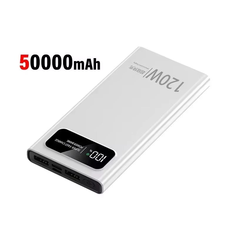 Premium 120W Fast Charging 200000mAh Portable Power Bank with LED Display, Flashlight & Two-Way Quick Charge