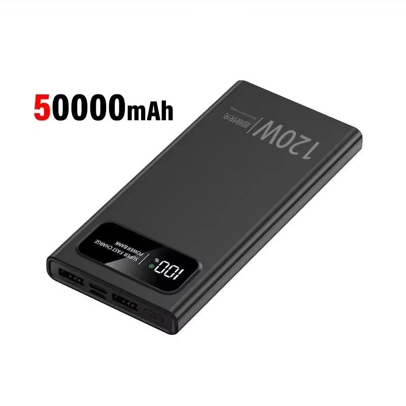 Premium 120W Fast Charging 200000mAh Portable Power Bank with LED Display, Flashlight & Two-Way Quick Charge