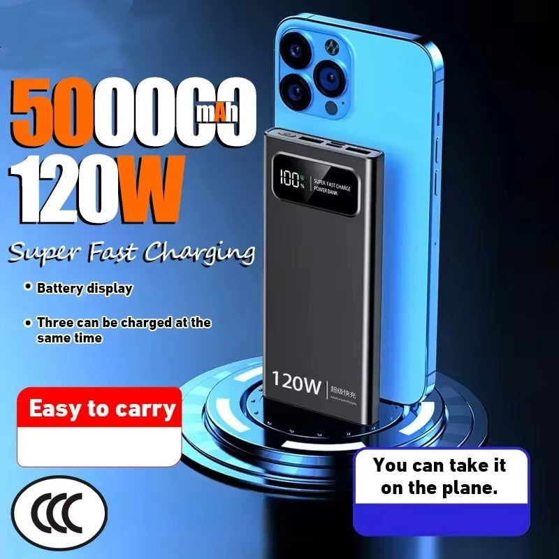 Premium 120W Fast Charging 200000mAh Portable Power Bank with LED Display, Flashlight & Two-Way Quick Charge