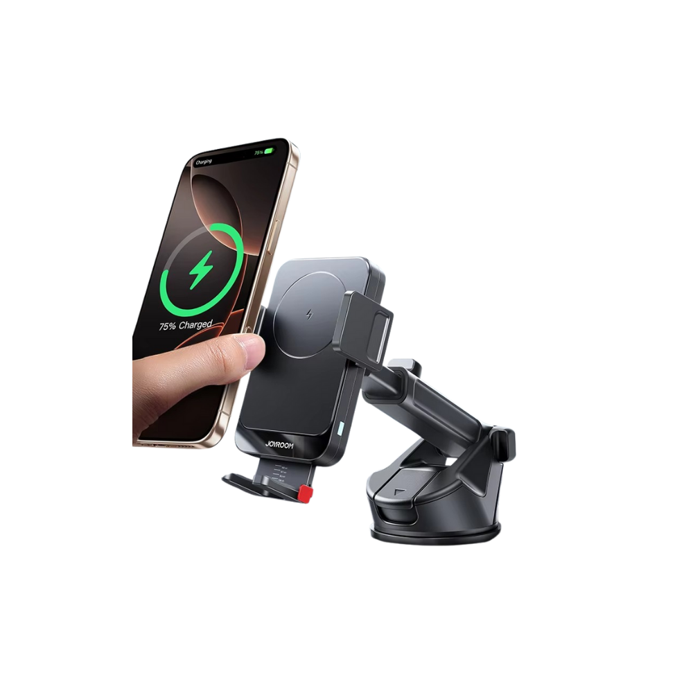 Premium 15W Car Phone Holder with Wireless Charging, Adjustable Rotatable Mount, Secure Air Vent & Dashboard Charging Stand