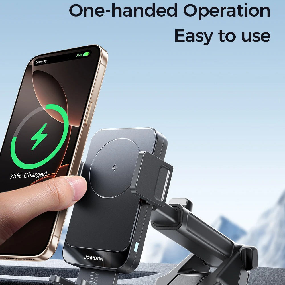 Premium 15W Car Phone Holder with Wireless Charging, Adjustable Rotatable Mount, Secure Air Vent & Dashboard Charging Stand