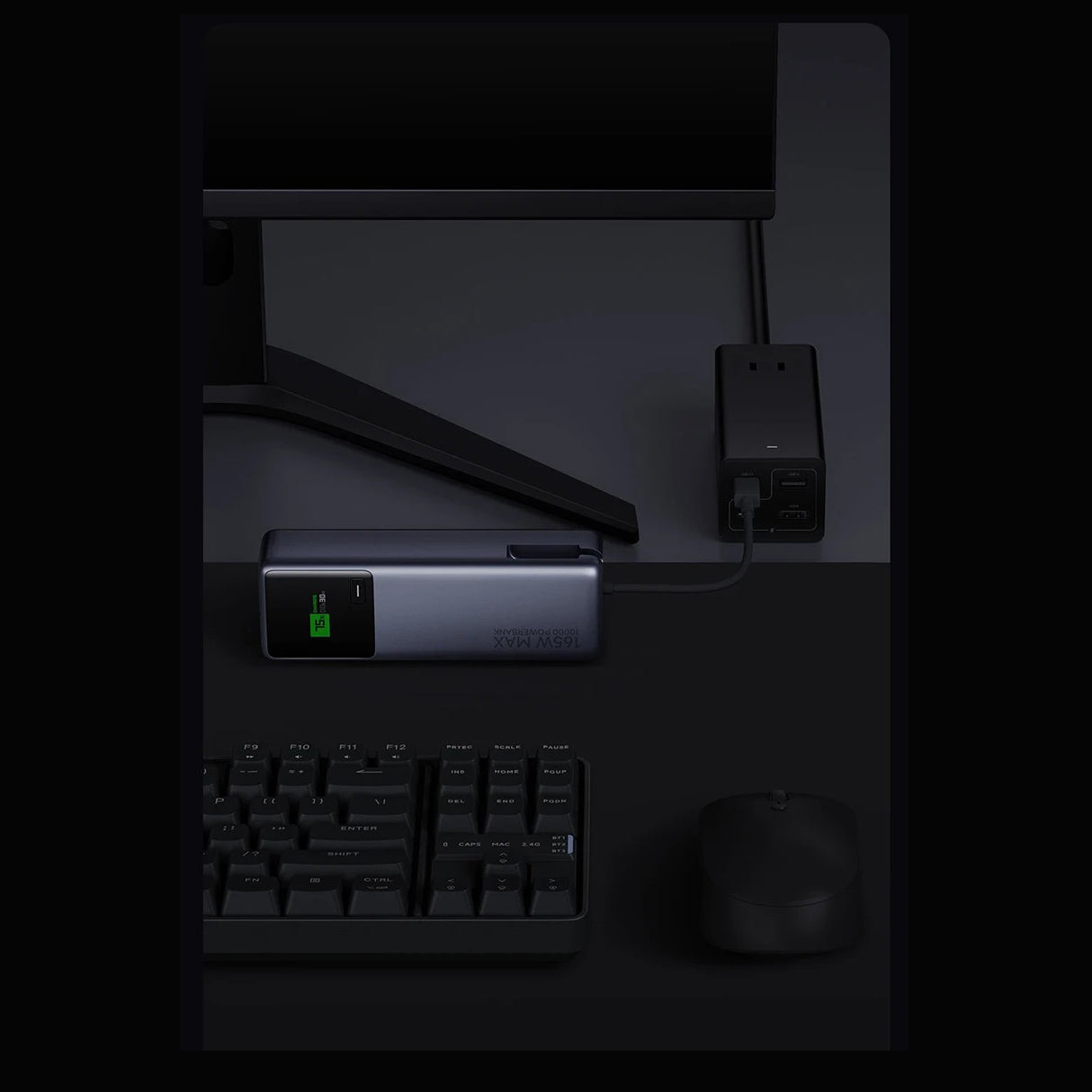 Premium 165W Fast Charging Power Bank 10000mAh with Integrated USB C Cable and LED Display, Portable Charger for Laptop Phone and Travel Use