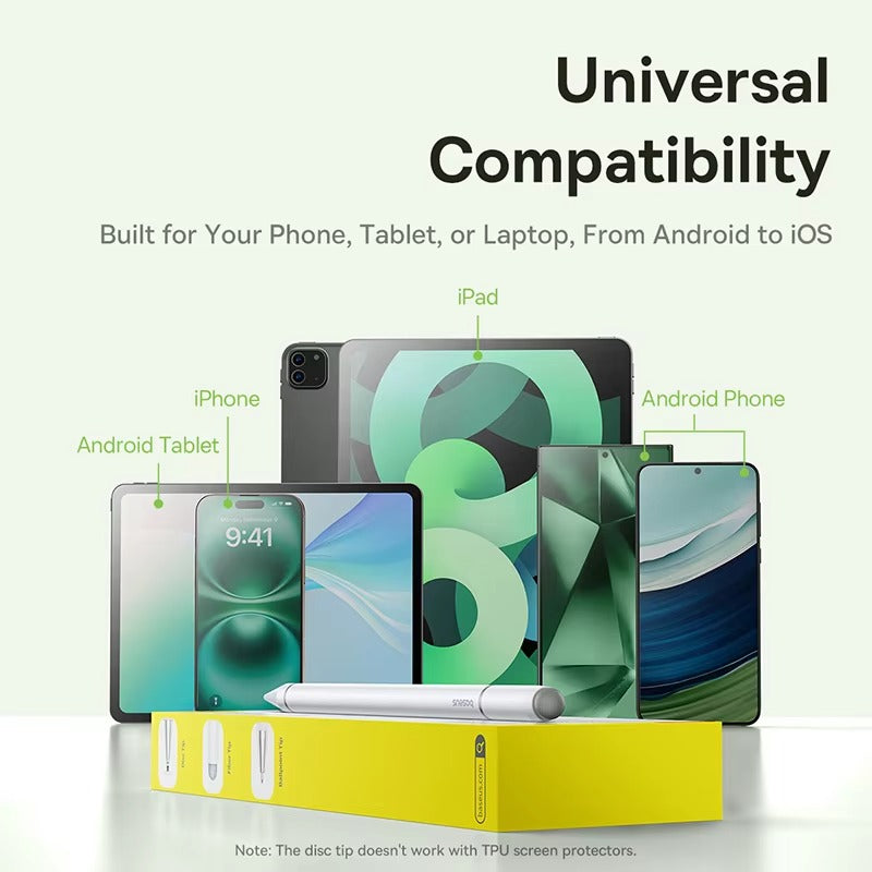 Premium 3-in-1 Stylus Pen with Magnetic Suction, Smooth Touch Control, Metal Construction, Universal Writing & Drawing Tool for Tablets