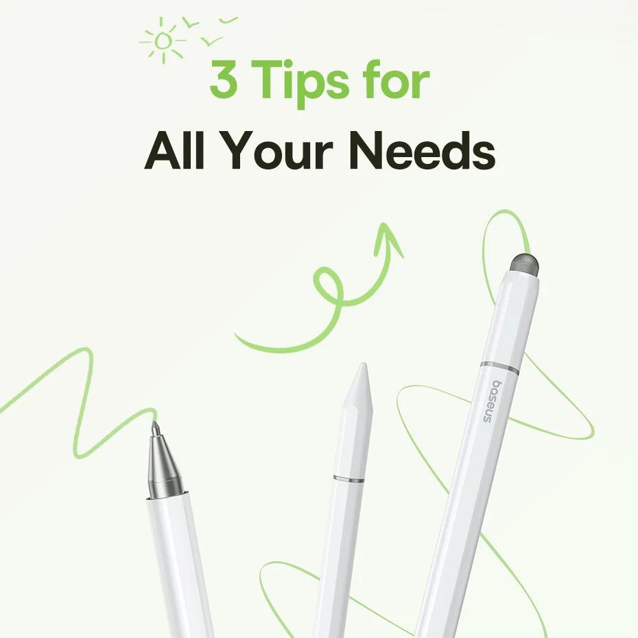 Premium 3-in-1 Stylus Pen with Magnetic Suction, Smooth Touch Control, Metal Construction, Universal Writing & Drawing Tool for Tablets