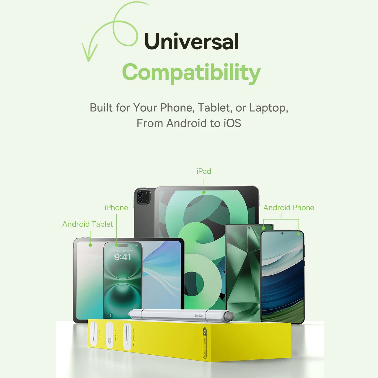 Premium 3-in-1 Stylus Pen with Magnetic Suction, Smooth Touch Control, Metal Construction, Universal Writing & Drawing Tool for Tablets