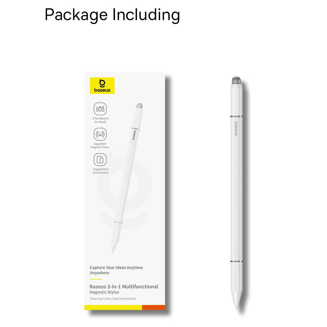 Premium 3-in-1 Stylus Pen with Magnetic Suction, Smooth Touch Control, Metal Construction, Universal Writing & Drawing Tool for Tablets