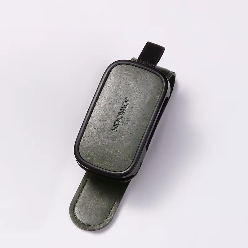 Premium Car Sunglasses Holder with Universal Sun Visor Clip, Lightweight ABS Leather Design, Secure Eyeglass Storage & Card Ticket Organizer