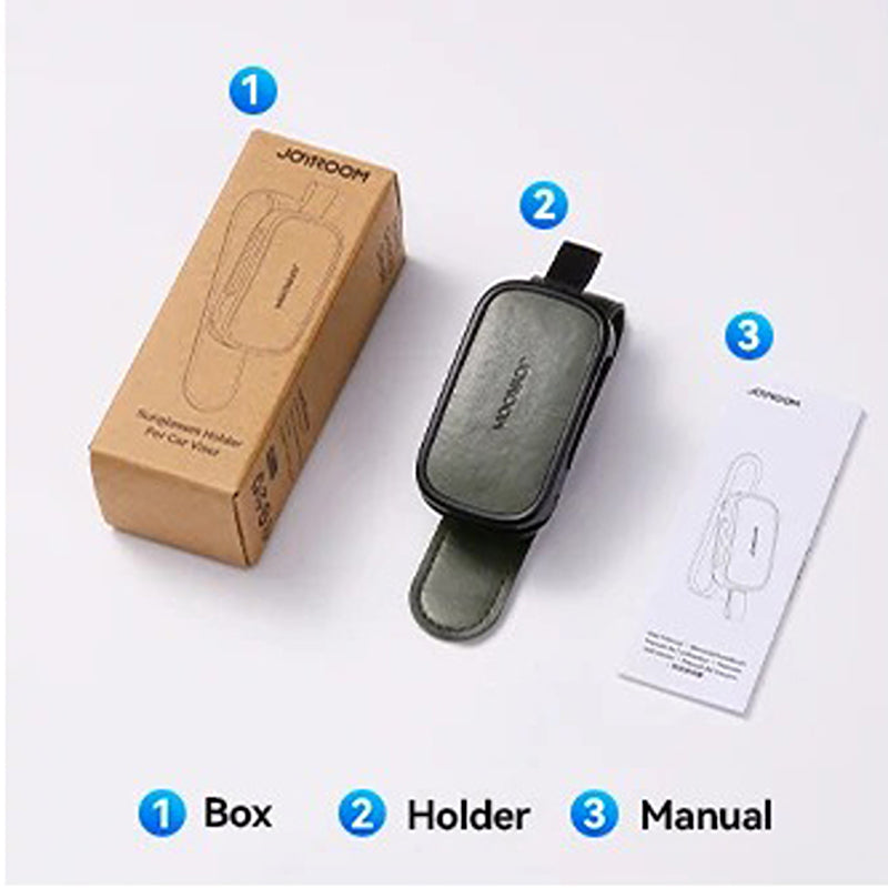 Premium Car Sunglasses Holder with Universal Sun Visor Clip, Lightweight ABS Leather Design, Secure Eyeglass Storage & Card Ticket Organizer