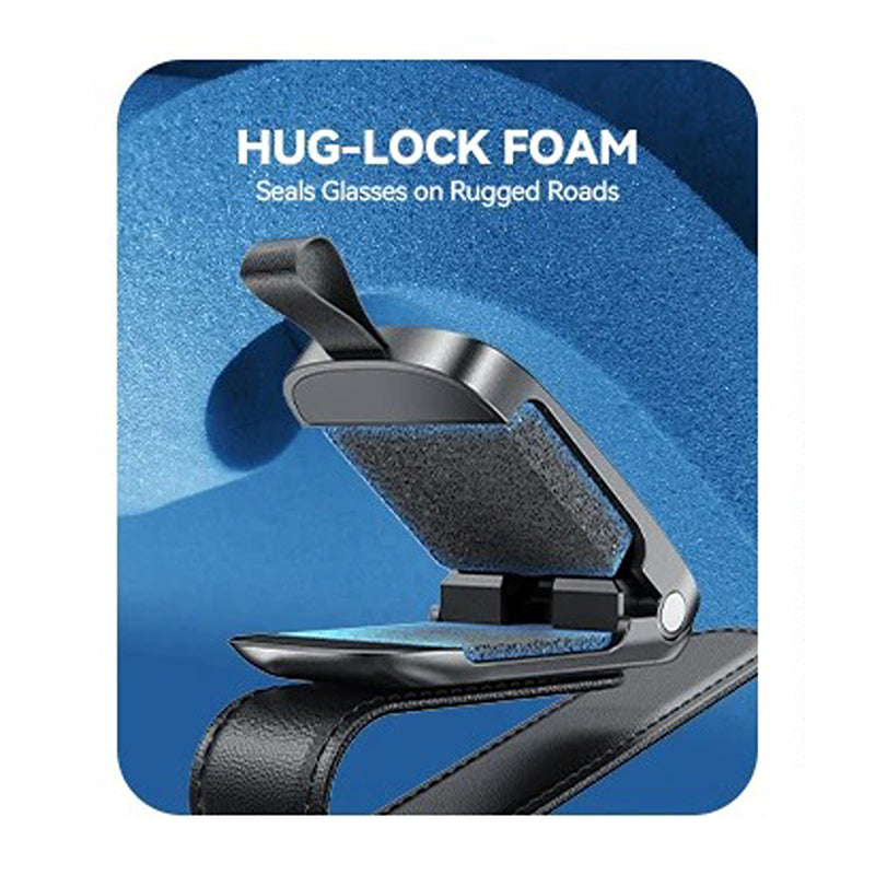 Premium Car Sunglasses Holder with Universal Sun Visor Clip, Lightweight ABS Leather Design, Secure Eyeglass Storage & Card Ticket Organizer