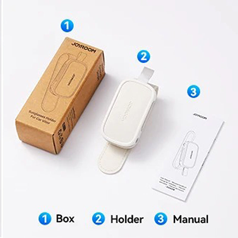 Premium Car Sunglasses Holder with Universal Sun Visor Clip, Lightweight ABS Leather Design, Secure Eyeglass Storage & Card Ticket Organizer