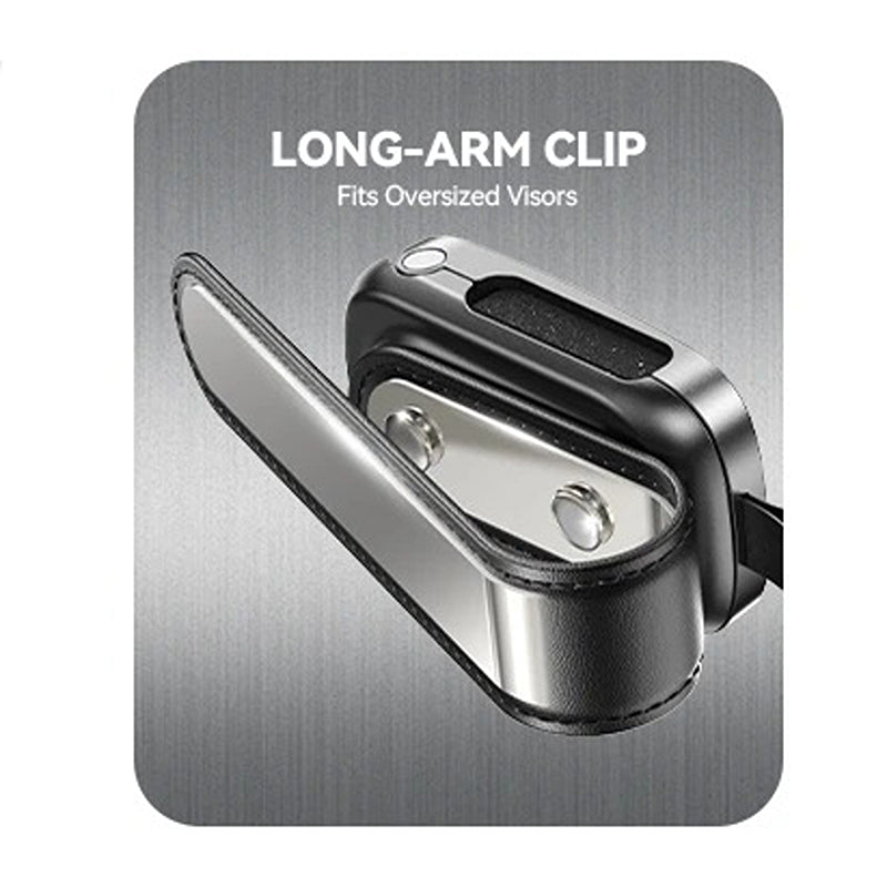 Premium Car Sunglasses Holder with Universal Sun Visor Clip, Lightweight ABS Leather Design, Secure Eyeglass Storage & Card Ticket Organizer