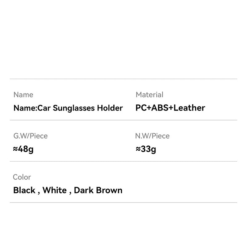 Premium Car Sunglasses Holder with Universal Sun Visor Clip, Lightweight ABS Leather Design, Secure Eyeglass Storage & Card Ticket Organizer