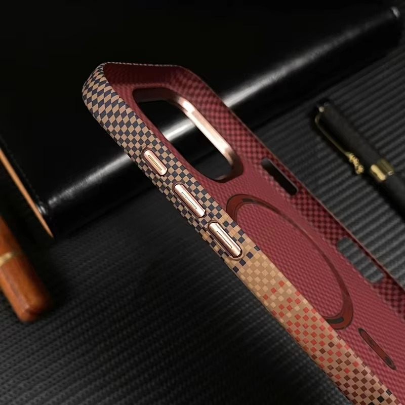 Premium Carbon Fiber Texture iPhone Case — Half-Wrapped MagSafe Compatible, Shockproof, Anti-Fingerprint, Anti-Scratch, Lightweight Wireless Charging Cover