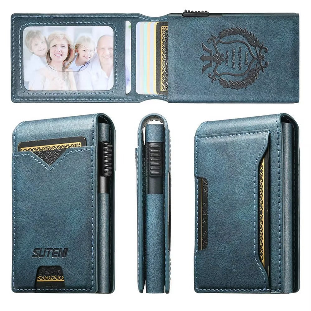 Premium Leather Wallet Phone Case with Automatic Card Eject Button, Shockproof Flip Cover, Anti-Scratch Design & Secure Card Storage