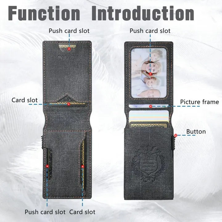 Premium Leather Wallet Phone Case with Automatic Card Eject Button, Shockproof Flip Cover, Anti-Scratch Design & Secure Card Storage