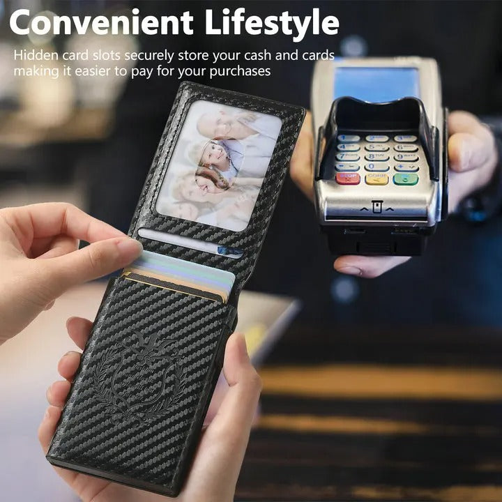 Premium Leather Wallet Phone Case with Automatic Card Eject Button, Shockproof Flip Cover, Anti-Scratch Design & Secure Card Storage