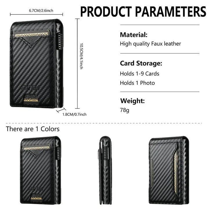 Premium Leather Wallet Phone Case with Automatic Card Eject Button, Shockproof Flip Cover, Anti-Scratch Design & Secure Card Storage