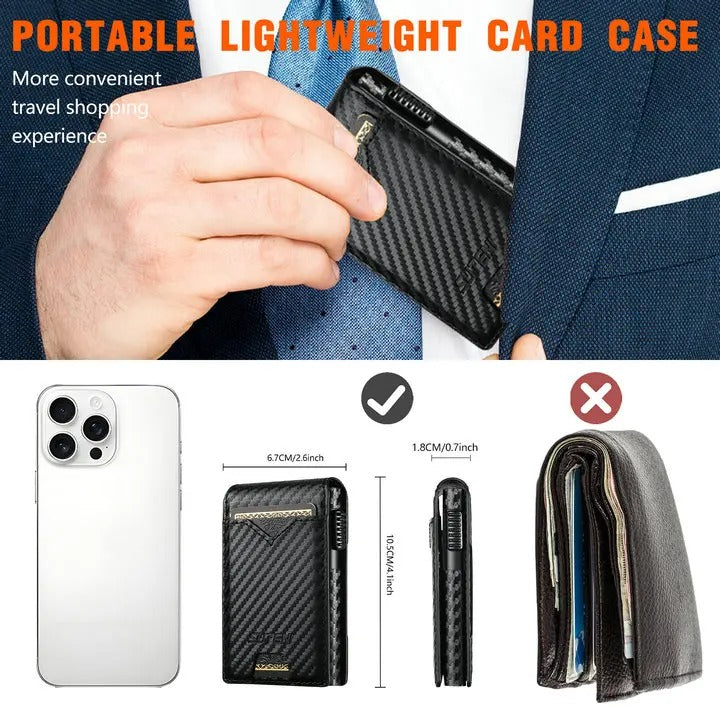 Premium Leather Wallet Phone Case with Automatic Card Eject Button, Shockproof Flip Cover, Anti-Scratch Design & Secure Card Storage