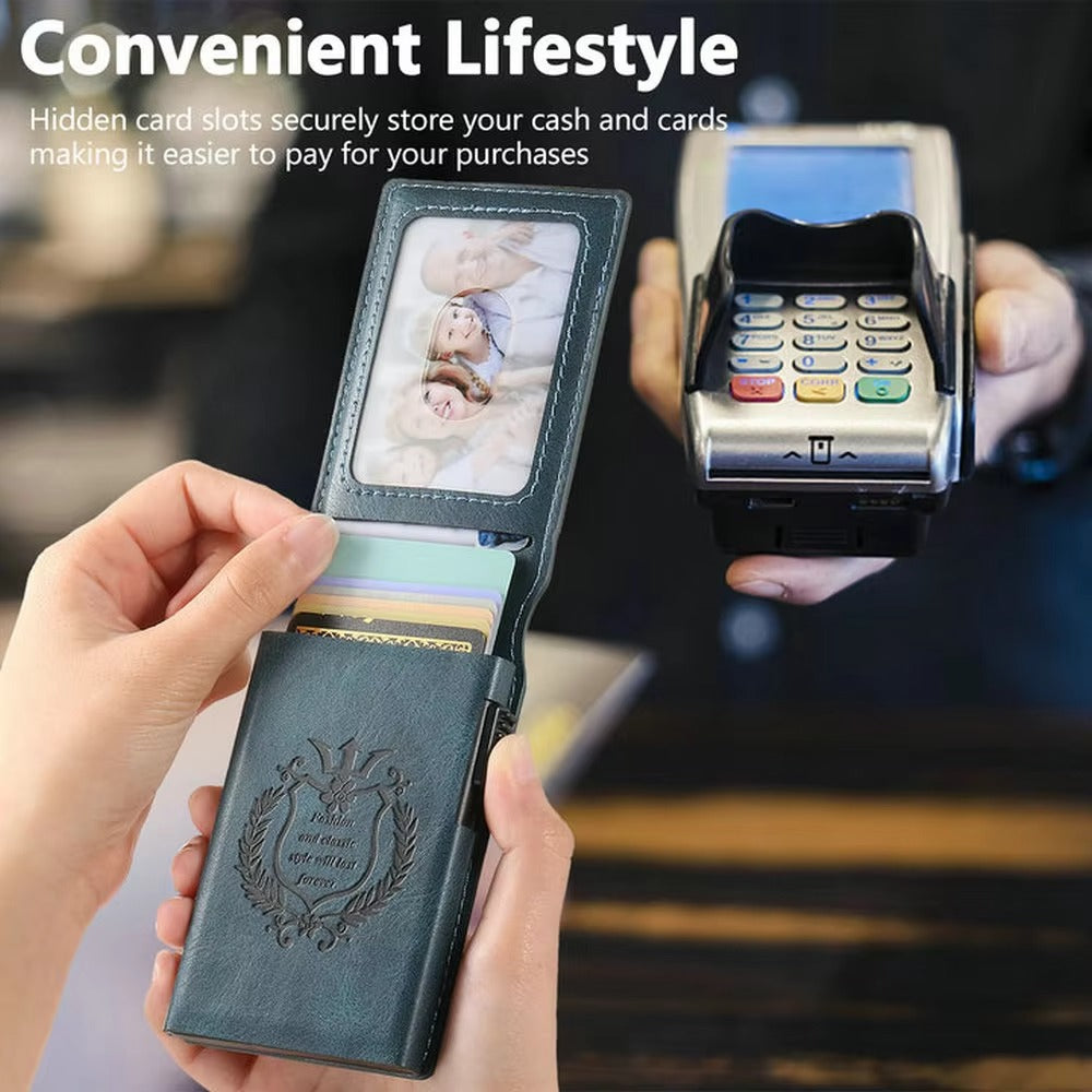 Premium Leather Wallet Phone Case with Automatic Card Eject Button, Shockproof Flip Cover, Anti-Scratch Design & Secure Card Storage