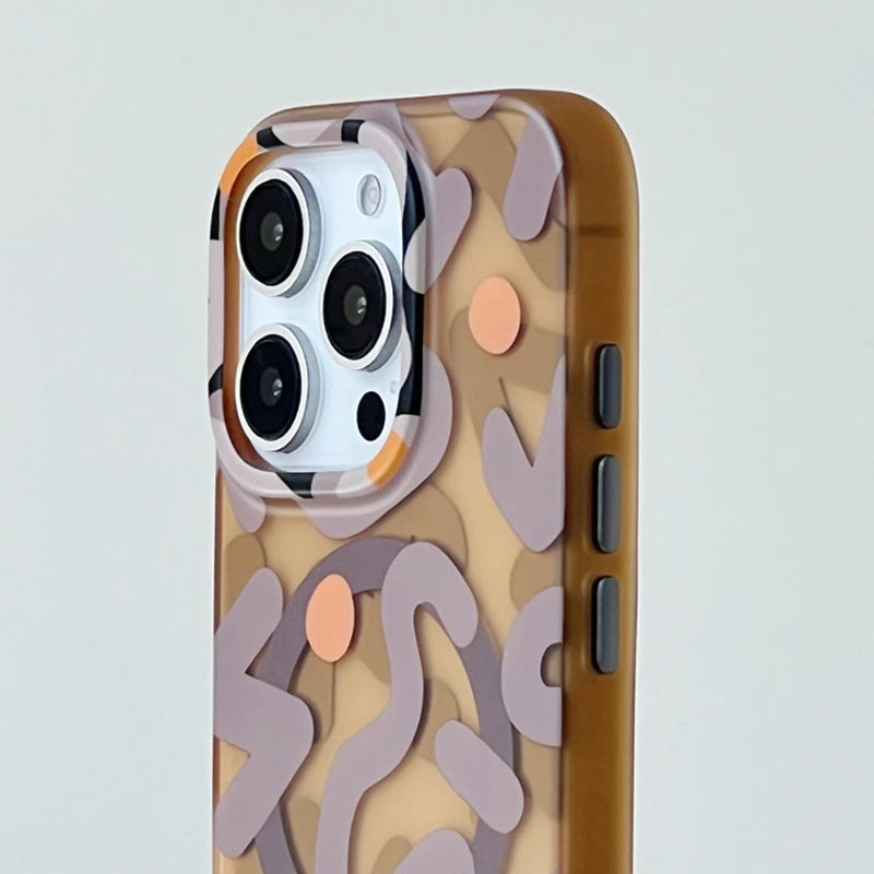 Premium MagSafe Magnetic iPhone Case — Matte Graffiti Pattern Shockproof Cover with Anti-Fingerprint Grip and Wireless Charging Compatibility