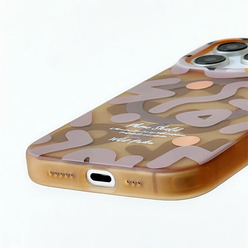 Premium MagSafe Magnetic iPhone Case — Matte Graffiti Pattern Shockproof Cover with Anti-Fingerprint Grip and Wireless Charging Compatibility