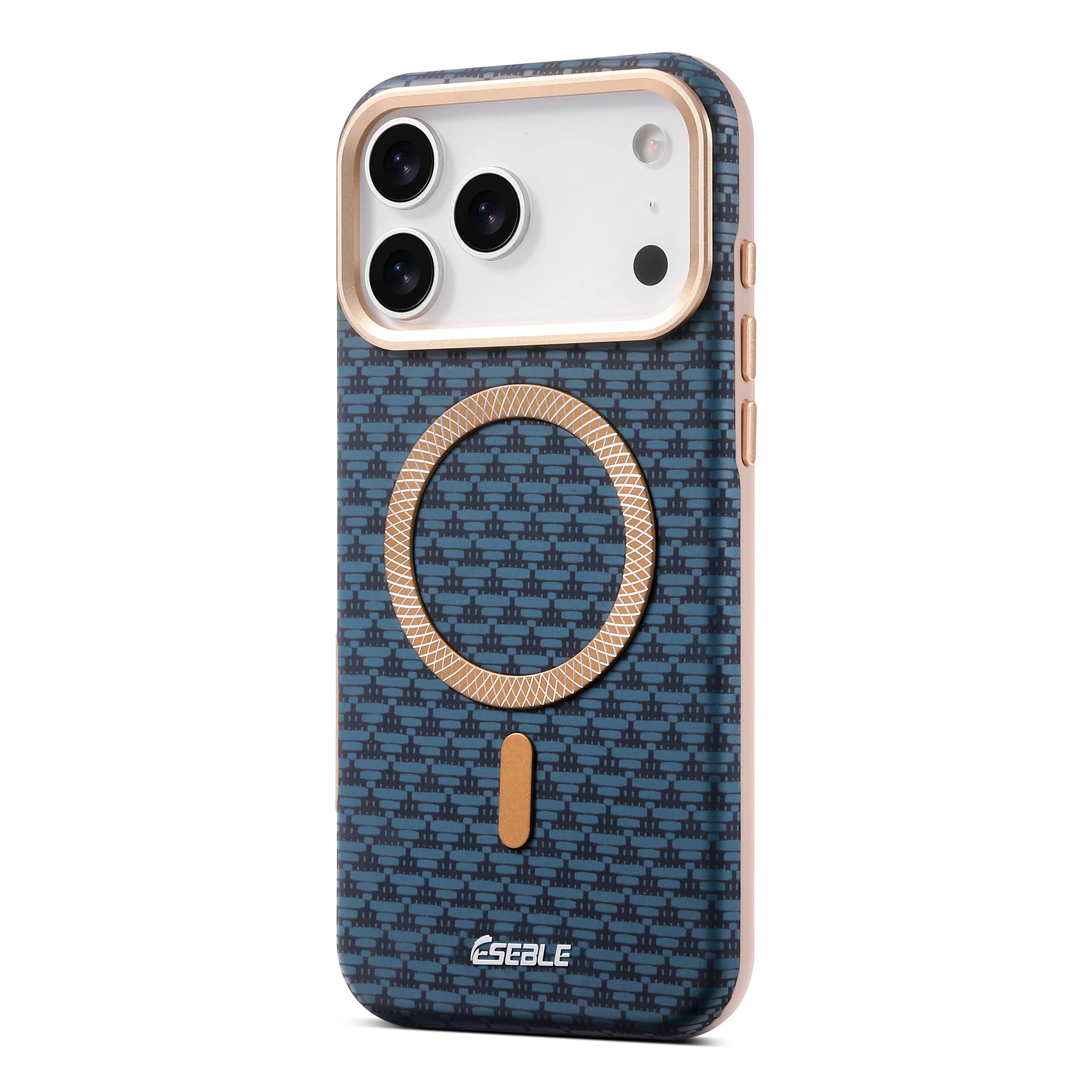 Premium Magnetic Leather iPhone Case MagSafe Compatible Shockproof Fiber Texture Cover with Anti-Fingerprint Grip & Wireless Charging Support