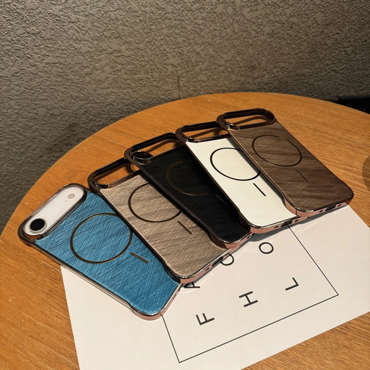 Premium Magnetic iPhone Case MagSafe Compatible Shockproof Borderless Electroplated Cooling PC Cover with Gold-Wire Design & Wireless Charging Compatibility