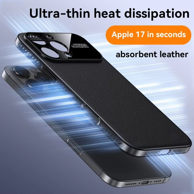 Premium iPhone Case — Magnetic Plain Leather Protective Cover with Strong Built-In Magnets, Heat Dissipation Holes and Anti-Fingerprint Scratch-Resistant Design