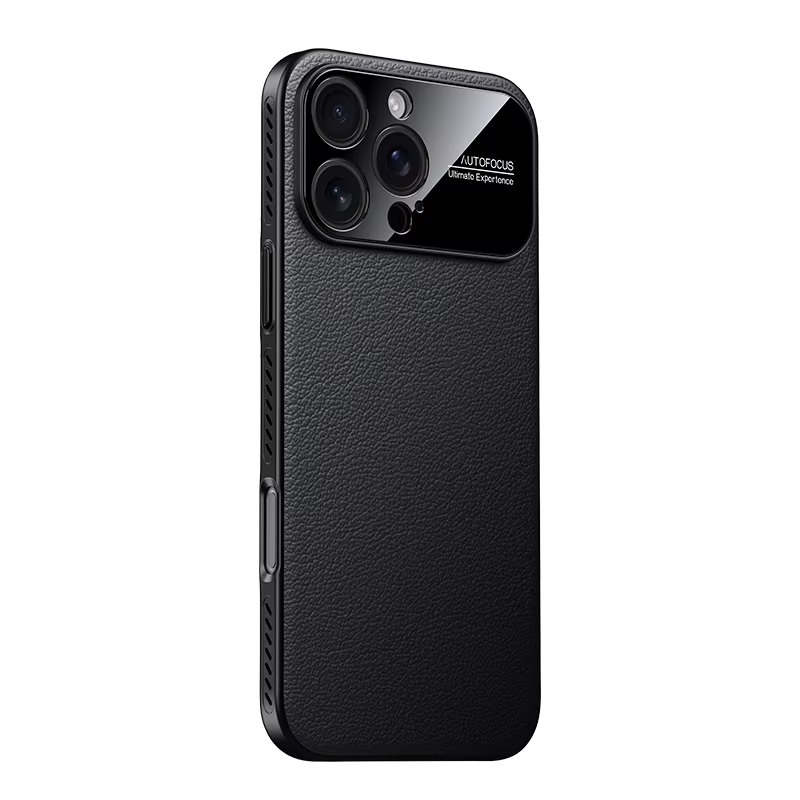 Premium Magnetic iPhone Case — Plain Leather Design with Built-In Strong Magnets, Heat Dissipation Holes, Anti-Fingerprint & Scratch-Resistant Protective Cover