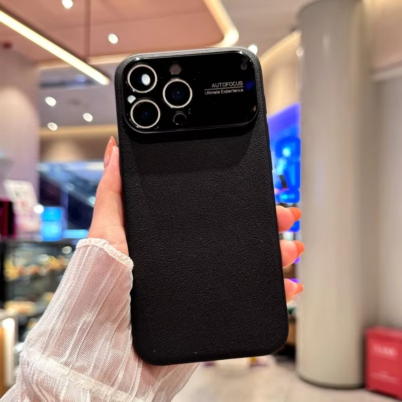 Premium iPhone Case — Magnetic Plain Leather Protective Cover with Strong Built-In Magnets, Heat Dissipation Holes and Anti-Fingerprint Scratch-Resistant Design