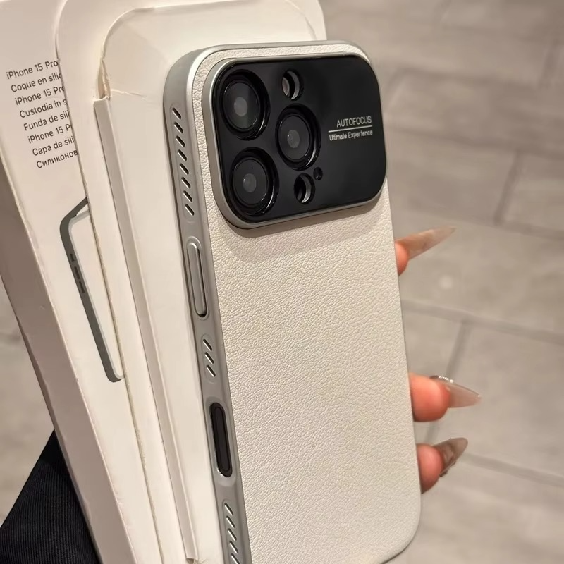 Premium iPhone Case — Magnetic Plain Leather Protective Cover with Strong Built-In Magnets, Heat Dissipation Holes and Anti-Fingerprint Scratch-Resistant Design