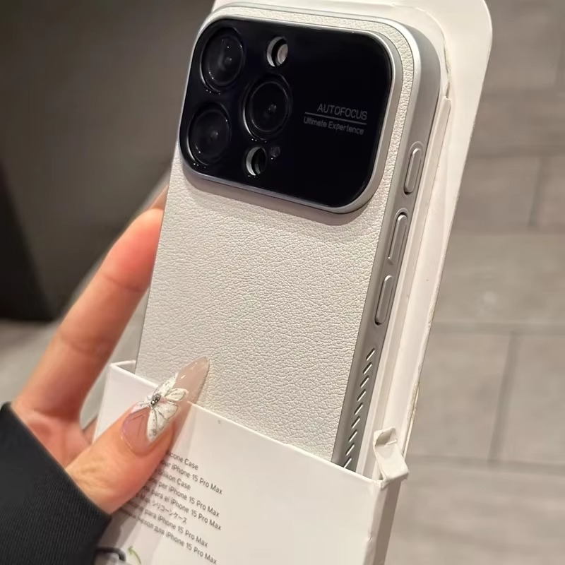 Premium iPhone Case — Magnetic Plain Leather Protective Cover with Strong Built-In Magnets, Heat Dissipation Holes and Anti-Fingerprint Scratch-Resistant Design