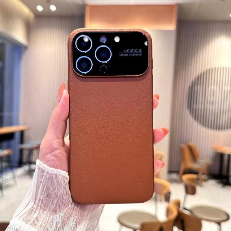 Premium iPhone Case — Magnetic Plain Leather Protective Cover with Strong Built-In Magnets, Heat Dissipation Holes and Anti-Fingerprint Scratch-Resistant Design