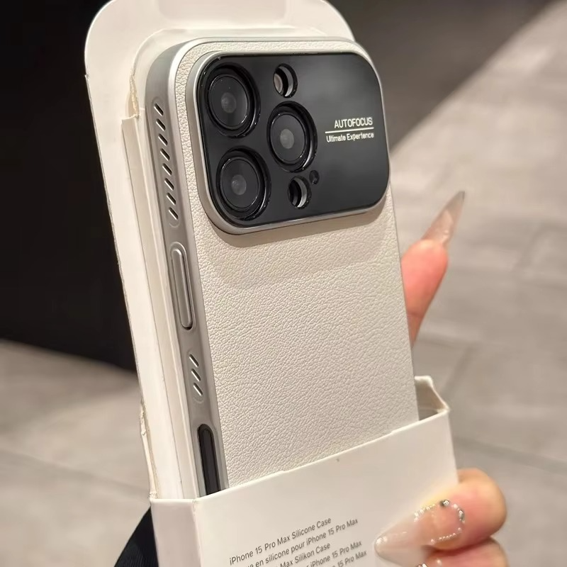 Premium iPhone Case — Magnetic Plain Leather Protective Cover with Strong Built-In Magnets, Heat Dissipation Holes and Anti-Fingerprint Scratch-Resistant Design