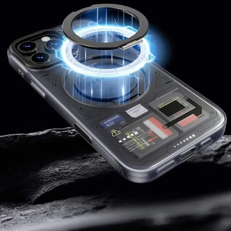 Premium Magnetic iPhone Case — Stand Bracket with Multi-Card Storage SIM/TF Manager, Shock-Resistant Design, Personalized Protective Cover