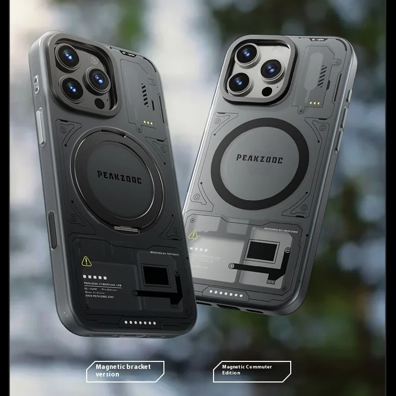 Premium Magnetic iPhone Case — Stand Bracket with Multi-Card Storage SIM/TF Manager, Shock-Resistant Design, Personalized Protective Cover