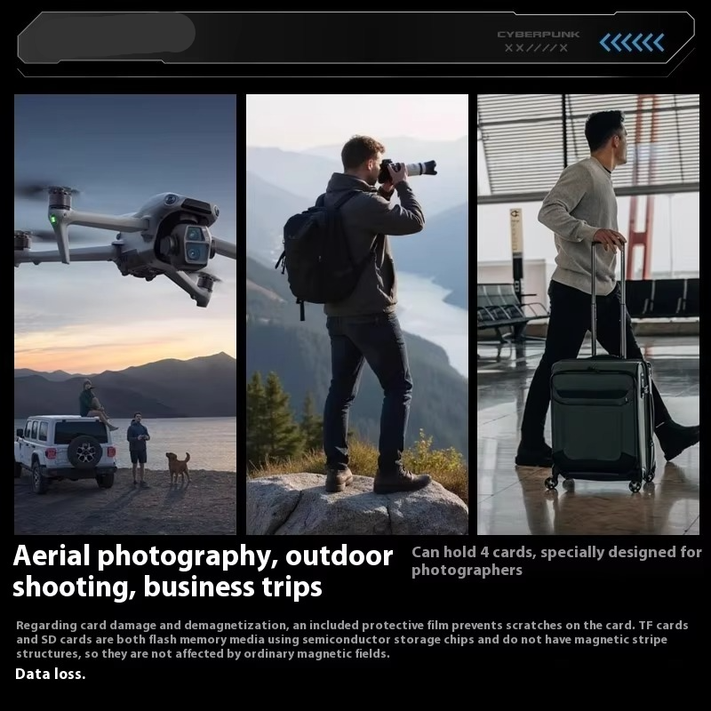 Premium Magnetic iPhone Case — Stand Bracket with Multi-Card Storage SIM/TF Manager, Shock-Resistant Design, Personalized Protective Cover