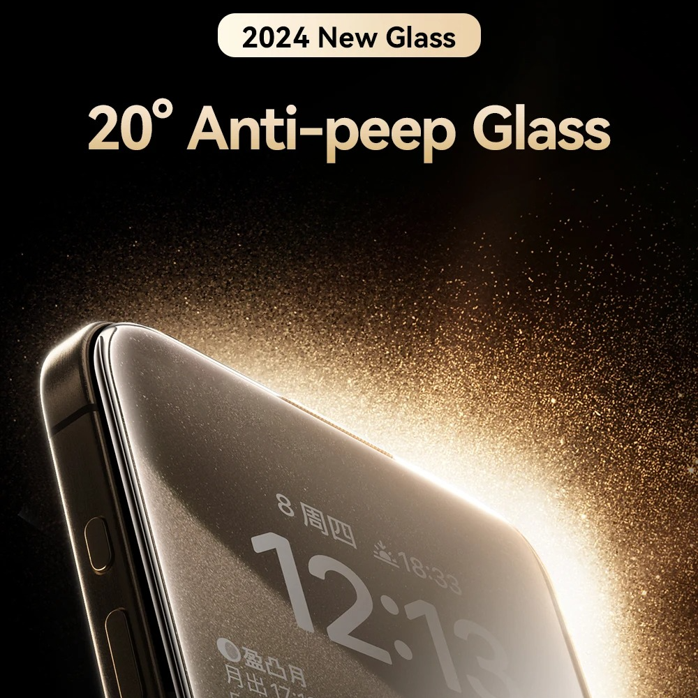 Premium Privacy Screen Protector Tempered Glass with Anti-Spy Filter, Anti-Fingerprint & Anti-Scratch Protection, Easy-Install Frame, Shatter-Resistant Film