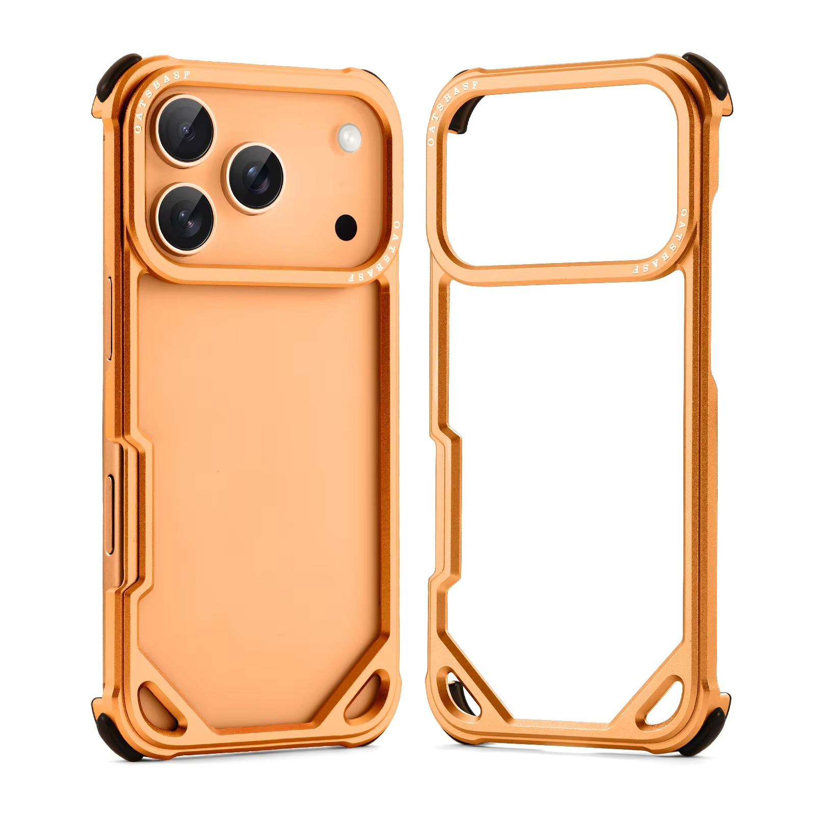 Premium Shockproof iPhone Case — Slim Aluminum Alloy Frameless Protective Cover, Minimalist Wireless-Charging Compatible Design