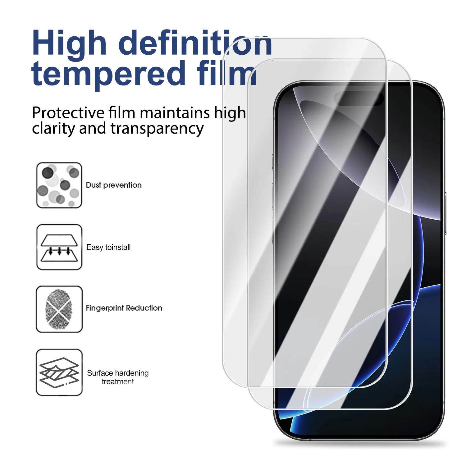 Premium Transparent iPhone Case — Shockproof Clear PC+TPU Cover with Corner Protection, Anti-Scratch, Slim Protective Shell