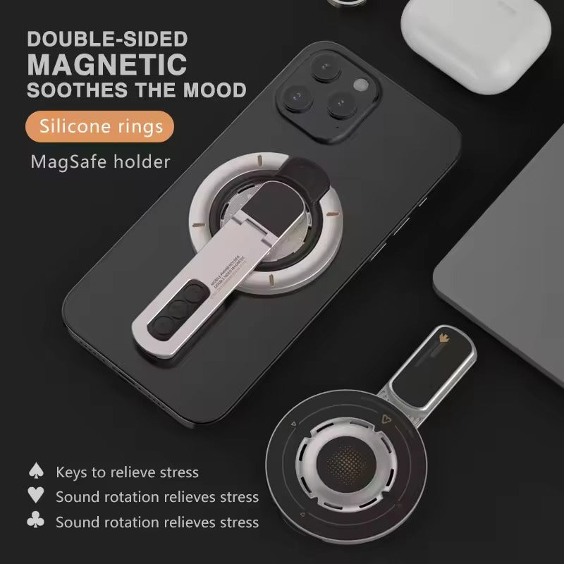 Premium Universal Magnetic Phone Holder with Rotatable Grip Stand, Finger Ring Support, Adjustable Bracket & Desk/Wall Mount Design