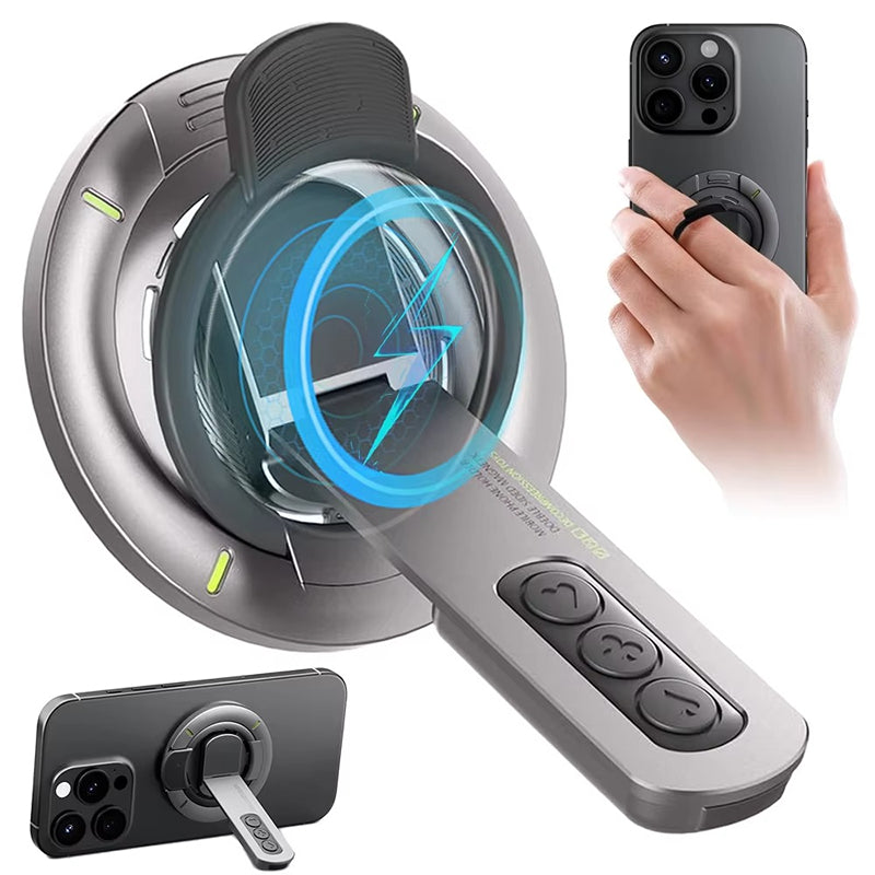 Premium Universal Magnetic Phone Holder with Rotatable Grip Stand, Finger Ring Support, Adjustable Bracket & Desk/Wall Mount Design