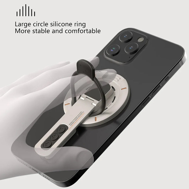 Premium Universal Magnetic Phone Holder with Rotatable Grip Stand, Finger Ring Support, Adjustable Bracket & Desk/Wall Mount Design