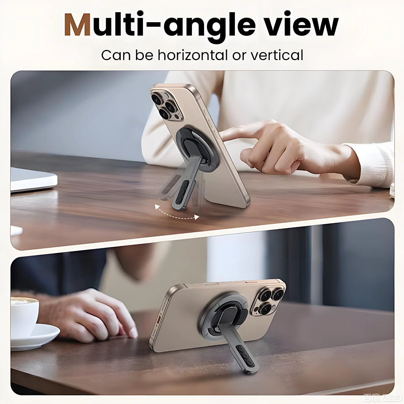 Premium Universal Magnetic Phone Holder with Rotatable Grip Stand, Finger Ring Support, Adjustable Bracket & Desk/Wall Mount Design