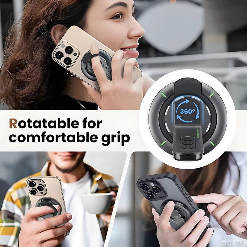 Premium Universal Magnetic Phone Holder with Rotatable Grip Stand, Finger Ring Support, Adjustable Bracket & Desk/Wall Mount Design