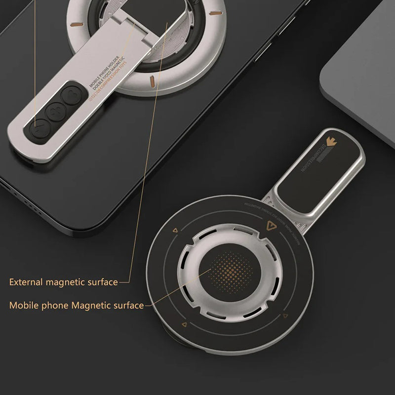 Premium Universal Magnetic Phone Holder with Rotatable Grip Stand, Finger Ring Support, Adjustable Bracket & Desk/Wall Mount Design