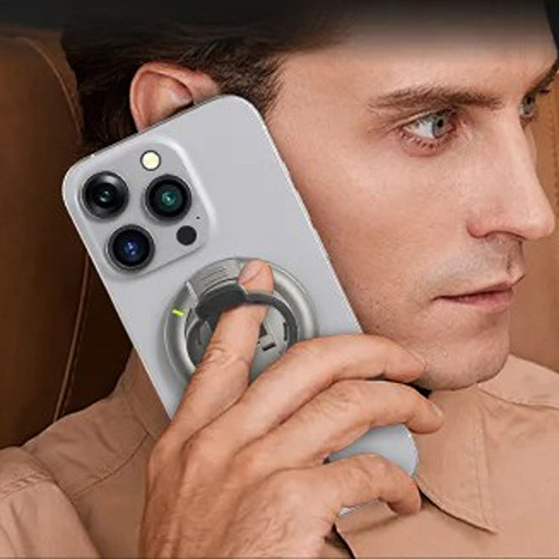 Premium Universal Magnetic Phone Holder with Rotatable Grip Stand, Finger Ring Support, Adjustable Bracket & Desk/Wall Mount Design